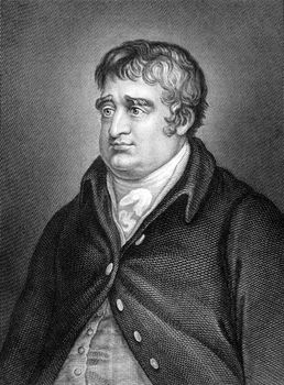 Charles James Fox (1749-1806) on engraving from 1859.  British Whig statesman. Engraved by unknown artist and published in Meyers Konversations-Lexikon, Germany,1859.