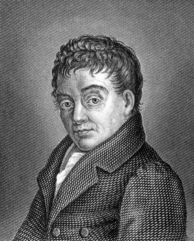 Christian Ludwig Neuffer (1769-1839) on engraving from 1859. German poet and theologian. Engraved by unknown artist and published in Meyers Konversations-Lexikon, Germany,1859.