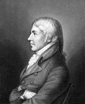 Edward Jenner  (1749-1823) on engraving from 1859. The Father of Immunology. Pioneer of smallpox vaccine. Engraved by unknown artist and published in Meyers Konversations-Lexikon, Germany,1859.