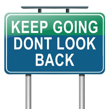 Illustration depicting a roadsign with a motivational concept. White background.