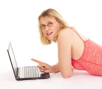 Attractive woman shopping over the internet