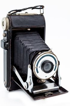 Old camera vintage on a white background