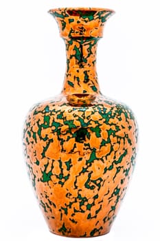 Vase of metallic aspect on a white background