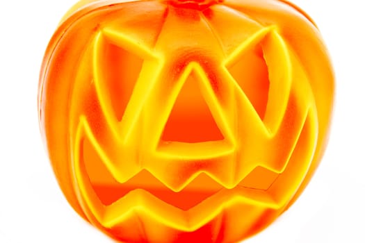 A scary Halloween pumpkin on a white background