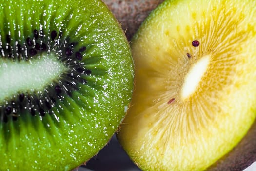 Close up of fresh piece kiwi fruit