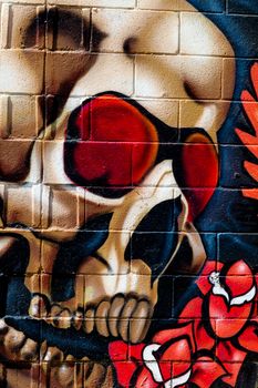 PUERTO REAL, CADIZ, SPAIN-JUL 15: Graffiti of unidentified artist on the first tournament of Graffiti of Puerto Real on Jul 15, 2011, in Puerto Real,  Spain