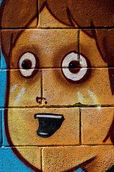 PUERTO REAL, CADIZ, SPAIN-JUL 15: Graffiti of unidentified artist on the first tournament of Graffiti of Puerto Real on Jul 15, 2011, in Puerto Real,  Spain