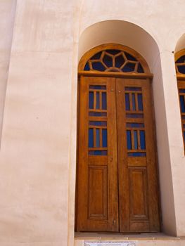 Door and niches in Historic old house in Kashan, Iran