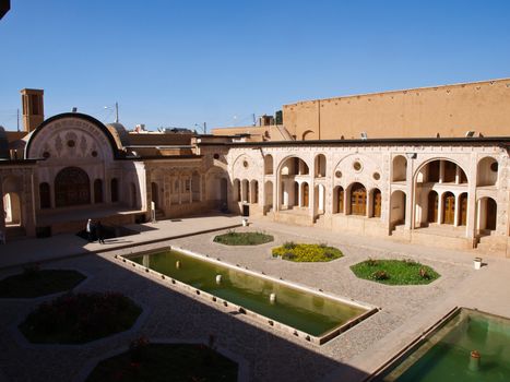 Fountain court of Historic old house in Kashan, Iran