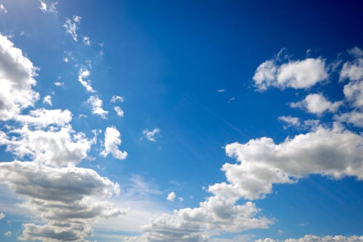 White clouds and a blue sky