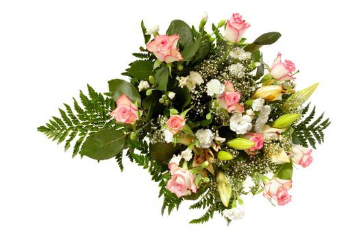 Bouquet of mixed flowers taken on a clean white background