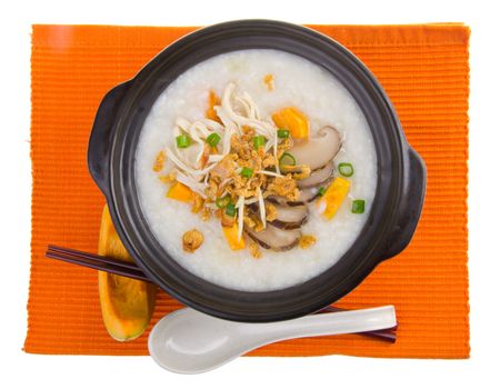 Porridge. healthy porridge cooked with sweet potato. For diet and nutrition, healthy eating and lifestyle concepts.