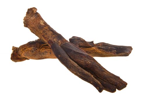 ginseng. Dried Ginseng On Background