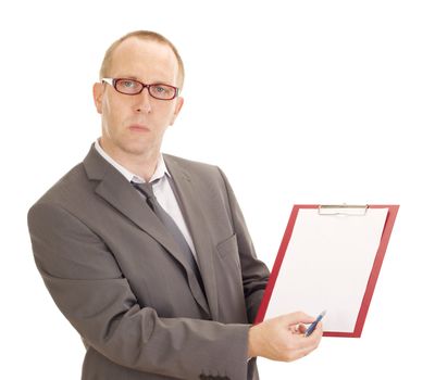 Business person with clipboard