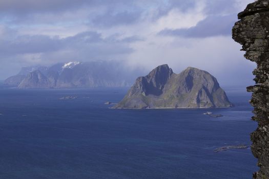 Moskenstraumen, a system of tidal eddies and whirlpools, one of the strongest in the world around island of Mosken, Lofoten, Norway