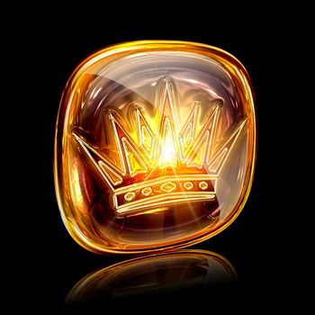 Crown icon ambe, isolated on black background
