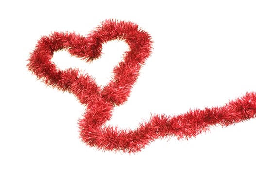 Heart made of Christmas-tree decorations