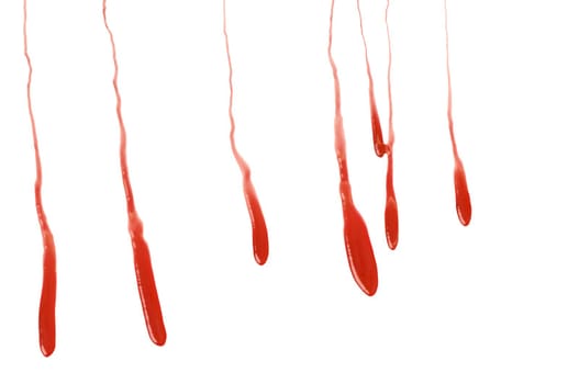 generated blood spots on the floor in hospital on white background