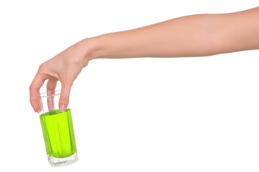Woman giving a glass with cocktail