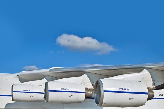 Antonov An-225 Mriya with six jet engine is the world's largest aircraft