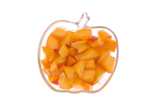 cut peaches for the breakfast