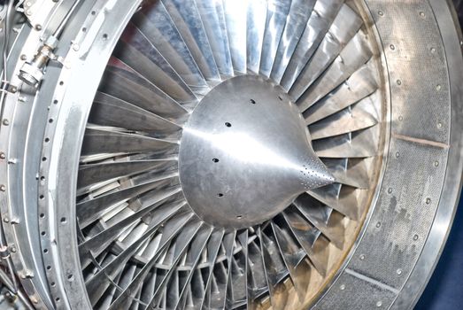Metal turbine in the airplane
