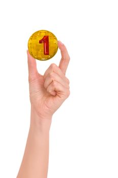 Medal with number one for the winner