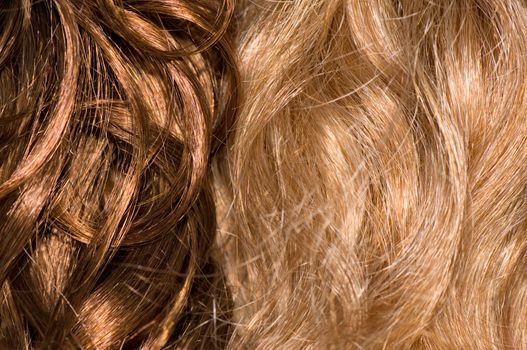 curly wigs for woman as a background