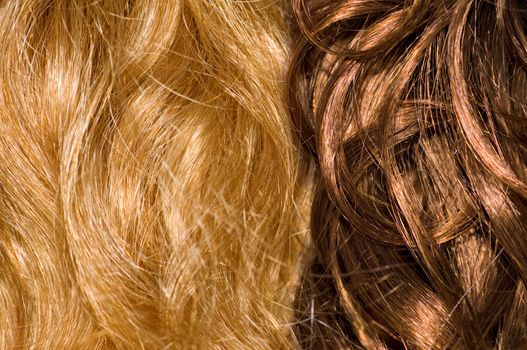 curly wigs for woman as a background