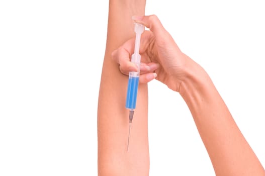 Patient make an injection for himself