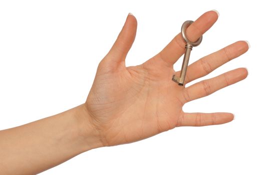 Key from a new house in the hand of woman