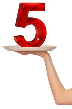 number five on the tray for the winner