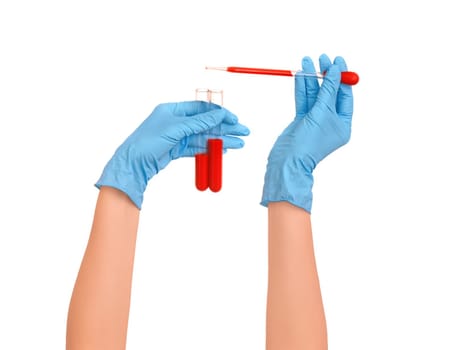 Doctor research a sample of blood for vaccine
