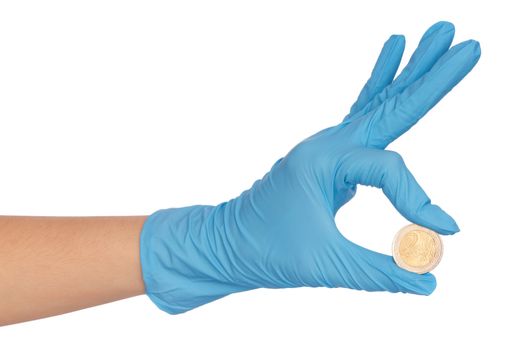 doctor holding fake of euro in the hand