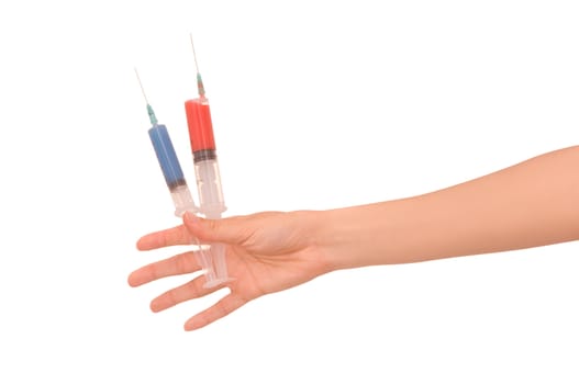 Two syringes for making injections