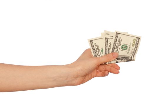 The criminal took dirty money in hands