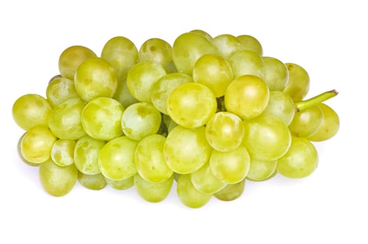 Bunch of refreshment green grape on white background