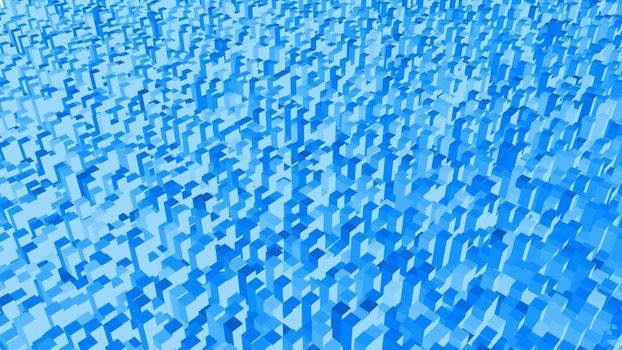 top view on blue big town for background