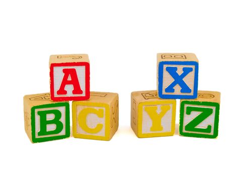 Alphabet Blocks Isolated on a White Background ABC and XYZ