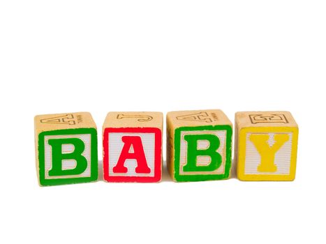 Colorful Alphabet Blocks Spelling the Word BABY 