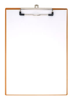 Vertical clipboard with white paper