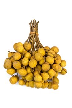 A round bunch of Longan isolated on white background