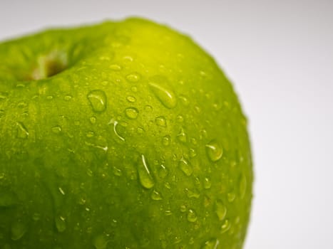 Fresh green apple with white background