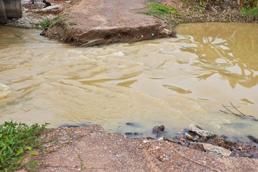 A road crash because of flooding.