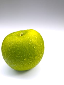 Green apple on white background