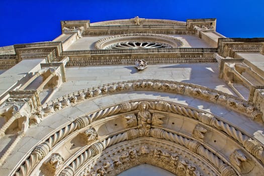 UNESCO cathedral of Saint James front facade in Sibenik, Croatia