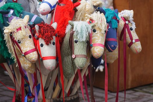 Toy horses on market