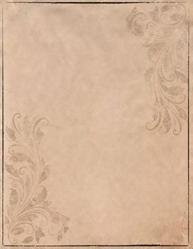 old grunge paper background with vintage victorian style 