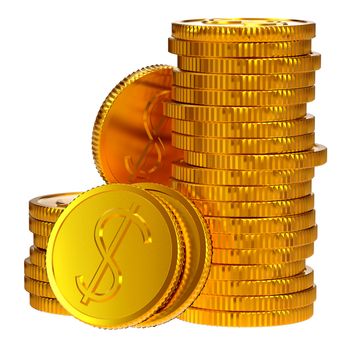 gold dollars coins as a symbol of microcredit in banks