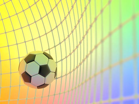 The soccer ball has got to gate of the opponent and brings a victory